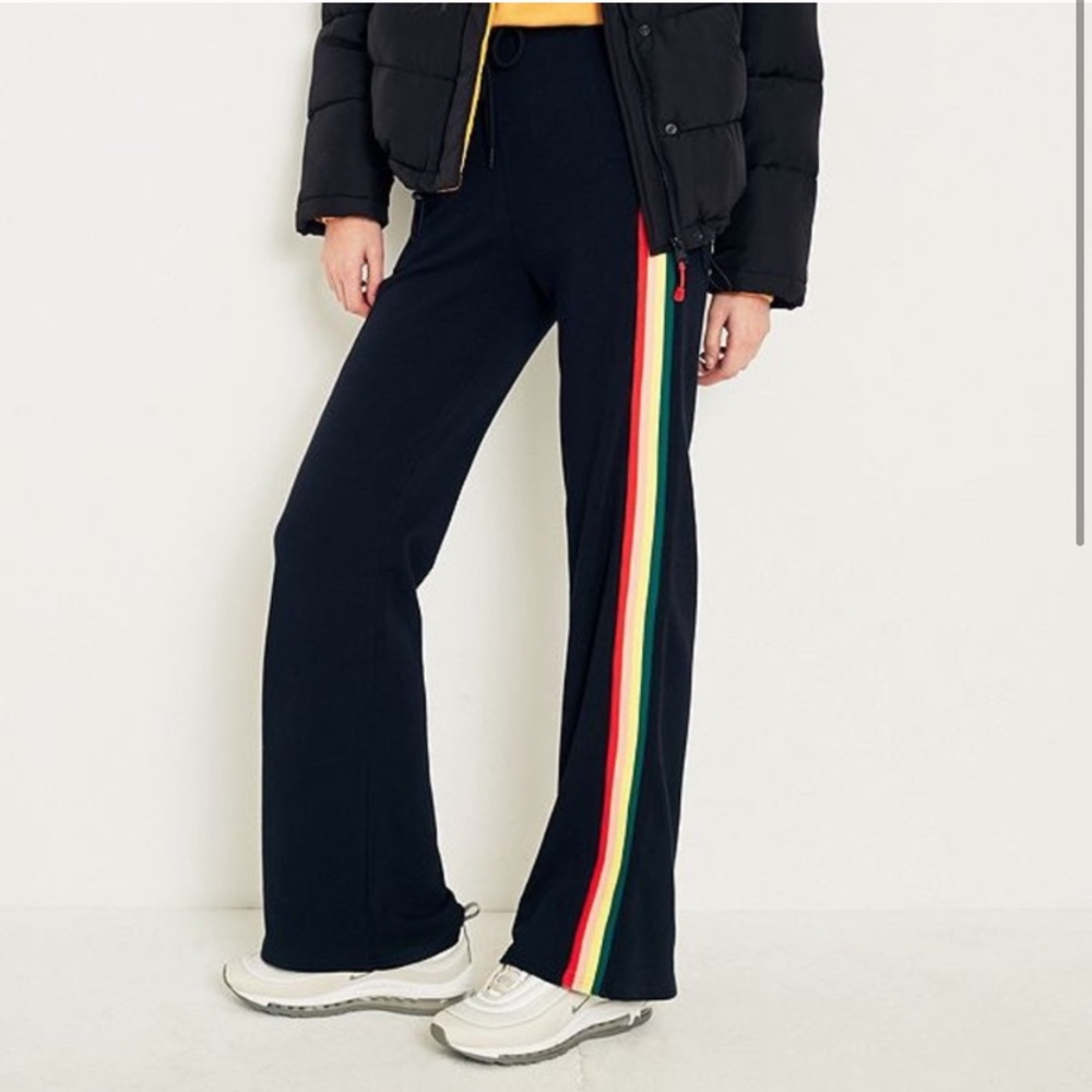 BDG Rainbow Stripe Puddle Sweatpants